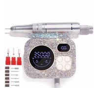 MYPAWEE Perceuse à ongles professionnelle rechargeable 35 000 tr/min, lime à ongles électrique à paillettes diamant pour façonner, enlever et polir les ongles en gel, portable et facile à utiliser