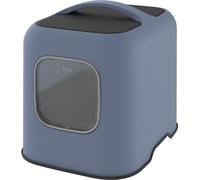 MyPet Biala Bac à litière avec couvercle et pelle, en plastique recyclé Bleu foncé