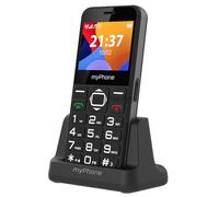 MP myPhone Halo 3 Téléphone Portable pour Seniors avec Station de Charge, Grand écran 2,3” Téléphone à Touches, Bouton d'appel d'urgence, Lampe de Poche, Bluetooth, Batterie 1000mAh, Caméra - Noir