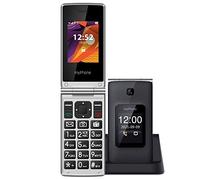 myPhone MP Tango LTE + Double Sim, téléphone Portable à clapet avec Base de Chargement avec Deux Grands écrans : 2,4" et 1,77", Batterie 1400 mAh, 4G, Bluetooth, Bouton d'urgence, Caméra 2MP - Noir