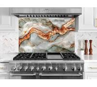 Myphotostation Dosseret de cuisine en verre trempé pour cuisine, protection murale de cuisinière, planche à découper, panneau mural de cuisinière, panneau mural de cuisinière, couvercle arrière de