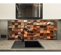 Myphotostation - Dosseret en verre trempé mosaïque en cuivre pour protection murale de cuisinière, planche à découper, panneau mural de cuisinière, couverture arrière de cuisinière 76,2 x 50,8 cm (l x