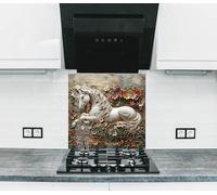 Myphotostation Dosseret en verre trempé pour cuisine, protection murale de cuisinière, planche à découper, panneau mural de cuisinière, plaque arrière de cuisinière 76,2 x 45,7 cm (l x H)