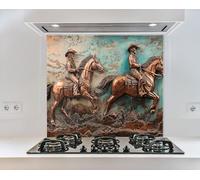 Myphotostation Dosseret en verre trempé pour cuisinière, protection murale en verre trempé pour cuisinière, planche à découper, panneau mural de cuisinière, couverture arrière de cuisinière 90 x 35,6