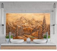 Myphotostation Dosseret en verre trempé pour protection murale de poêle, planche à découper, panneau mural de cuisinière, couverture arrière de cuisinière 90 x 35,6 cm (l x H)