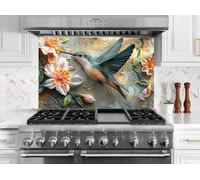 Myphotostation Dosseret en verre trempé teinté pour cuisine, plaque à découper, planche à découper, panneau mural de cuisinière, plaque arrière de cuisinière 76,2 x 35,6 cm