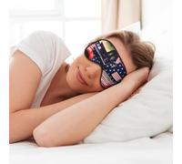 MyPiky 4th of July Masque de sommeil doux pour les yeux imprimé camion patriotique pour homme et femme Noir