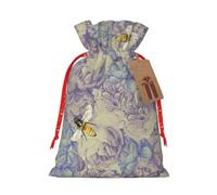 MyPiky Bee Flying Print Christmas Gift Bags Gift Wrap Pochettes Sac de Rangement Paquet Cordon Sac Cadeau pour Fête Vacances