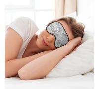 MyPiky Blue Grace Masque de sommeil doux pour les yeux pour homme et femme Motif floral Noir