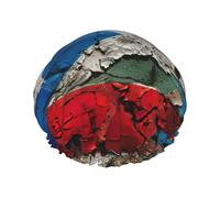 MyPiky Bonnet de douche avec imprimé drapeau de Porto Rico, élastique et réutilisable pour cheveux longs, grand bonnet de douche imperméable, pour femmes, hommes, enfants