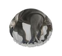 MyPiky Bonnet de douche avec imprimé rhinocéros - Élastique et réutilisable - Pour cheveux longs - Imperméable - Pour femmes, hommes, enfants