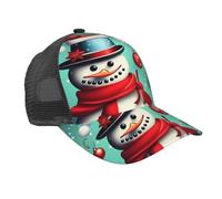 MyPiky Casquette de baseball imprimée Merry Christmas Day - Casquette de camionneur en maille réglable pour homme ou femme - Noir