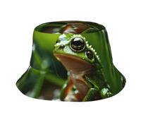 MyPiky Chapeau bob pliable avec imprimé grenouille et pluie - Chapeau de soleil de pêcheur - Unisexe - Pour adolescents, femmes, hommes, enfants, Grenouille et pluie, Taille unique