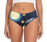 MyPiky Culotte souple et respirante pour femme Motif univers ciel étoilé, noir, Large