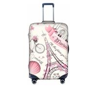 MyPiky Dog And Paris Towe Housse de bagage imprimée Housse de valise élastique Protection de bagage de voyage Spandex Convient aux bagages de 45,7 à 71,1 cm, blanc, XL, Blanc, X-Large