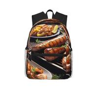 MyPiky Fast Food Print Sac à Dos pour Femmes Hommes, Voyage Sac à Dos Ordinateur Portable, Sac D'ordinateur, Sac à Dos Décontracté Sac de Voyage, Noir, Taille unique, Noir, One Size, Noir, Taille