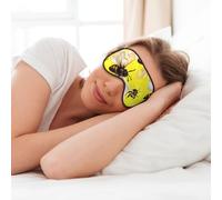 MyPiky Flying Bees Masque de sommeil doux pour les yeux pour homme et femme Motif marguerites et miels Noir
