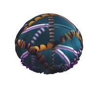 MyPiky Grand bonnet de douche avec chaîne ADN, bande élastique, double couche étanche, pour homme et femme