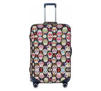 MyPiky Housse de bagage élastique en élasthanne avec imprimé crânes et fleurs colorées pour bagages de 45,7 à 71,1 cm, Blanc, Small