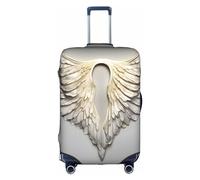MyPiky Housse de protection pour valise de voyage avec motif ailes d'ange pour enfants et adultes de 45,7 à 81,3 cm, BLANC, Large