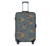 MyPiky Housse de protection pour valise, motif hirondelle grange, graphite, pour enfant et adulte, convient pour 45,7 à 81,3 cm, BLANC, Small