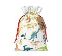 MyPiky Impression d'images de dinosaures de dessin animé sacs cadeaux cadeaux cadeaux sacs d'emballage sac de rangement paquet cordon cadeau sac pour fête vacances