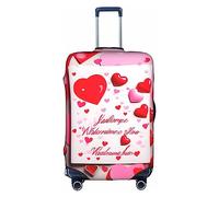 MyPiky Lover's Day Housse de bagage imprimée Housse de valise Housse élastique Voyage Bagages Protecteur Spandex Convient aux bagages de 45,7 à 71,1 cm, BLANC, Medium