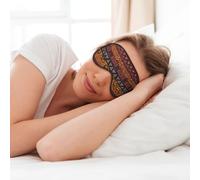 MyPiky Masque de sommeil doux pour les yeux en tissu africain imprimé tribal pour homme et femme Noir