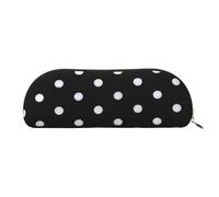 MyPiky Noir & Blanc Grand Dot Print Reçu Trousse de Maquillage Trousse de Maquillage Sacs de Maquillage Voyage Sac de Toilette Trousse de Toilette Réception Sac à Crayons, Noir et Blanc Big Dot