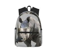 MyPiky Sac à dos décontracté imprimé pingouin, sac à dos léger pour ordinateur portable pour homme et femme, sac de voyage pour ordinateur de travail, Animal Rhino, Taille unique