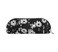 MyPiky Sac de réception imprimé floral noir et blanc rayé sac de maquillage sacs à cosmétiques sac de rangement de voyage trousse de toilette sacs de réception sac à crayons, fleurs rayées noires et