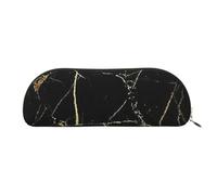 MyPiky Sac de réception imprimé marbre noir doré trousse de maquillage sac de maquillage sac de rangement de voyage trousse de toilette poches reçues étui à crayons, marbre noir doré, taille unique