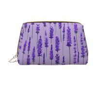 MyPiky Sacs à cosmétiques à imprimé lavande, petite trousse de maquillage en cuir pour sac à main, pochette cosmétique, pochette de toilette pour femme, Tampon Lavande, One Size