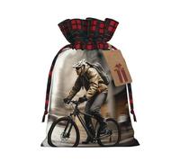 MyPiky Sacs cadeaux de Noël avec cordon de serrage, motif Love On The Bike, sacs de rangement réutilisables