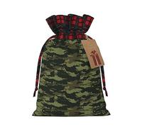 MyPiky Sacs cadeaux de Noël avec cordon de serrage, sacs de Noël réutilisables, motif camouflage