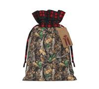 MyPiky Sacs cadeaux de Noël imprimés par camouflage d'arbres froids avec la ficelle, sacs de rangement de fête de Noël réutilisables