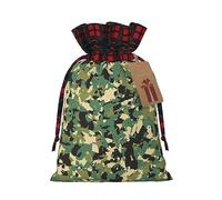 MyPiky Sacs cadeaux de Noël réutilisables avec cordon de serrage Motif camouflage, camouflage, 1 count (Pack of 1)