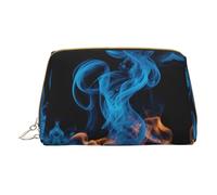 MyPiky Sacs cosmétiques à imprimé flamme bleue, petite trousse de maquillage en cuir pour sac à main, pochette cosmétique, pochette de toilette pour femme voyage, Flamme bleue 1, One Size