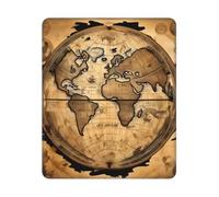 MyPiky Tapis de souris imprimé carte du monde antique globe tapis de souris rectangulaire avec base antidérapante, tapis de souris pour jeu d'ordinateur, 25 x 30 cm