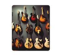 MyPiky Tapis de souris imprimé collection de guitares, tapis de souris, tapis de souris rectangulaire avec base antidérapante, tapis de souris de jeu pour ordinateur, 25 x 30 cm