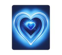 MyPiky Tapis de souris rectangulaire avec base antidérapante, motif cœur bleu layette, 25,4 x 30,5 cm
