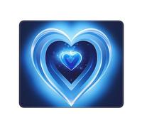 MyPiky Tapis de souris rectangulaire pour ordinateur portable, 25,4 x 30,5 cm, imprimé cœur bleu layette