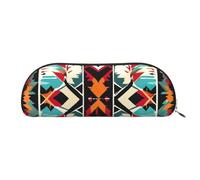 MyPiky Trousse de maquillage avec motif imprimé amérindien, trousse de maquillage, sac de rangement de voyage, trousse de toilette, trousse à crayons, trousse à crayons, Motif amérindien 1, One Size
