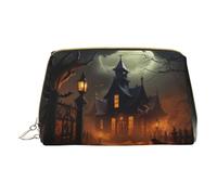MyPiky Trousse de maquillage effrayante pour Halloween, petite trousse de maquillage en cuir pour sac à main, pochette cosmétique, pochette de toilette pour femme, Halloween effrayant 1, One Size
