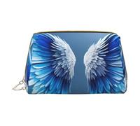 MyPiky Trousse de maquillage en cuir avec imprimé ailes d'ange - Petite trousse de maquillage pour sac à main, pochette à cosmétiques, pochette de toilette pour femme, Aile d'ange, One Size, Aile