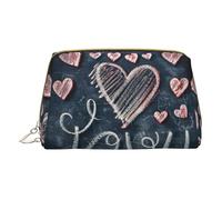 MyPiky Trousse de maquillage en cuir avec inscription « I Love You Words with Hearts » - Petite trousse de maquillage pour sac à main, pochette à cosmétiques, pochette de toilette pour femme, I Love