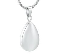 MYPOWER Bijoux de crémation en forme de goutte d'eau pour cendres, pendentif urne commémorative en acier inoxydable, collier médaillon, souvenirs urnes pour femmes
