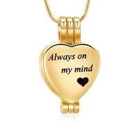 MYPOWER Collier médaillon funéraire en Forme de cœur éternel, Pendentif Souvenir pour êtres Chers, en Or