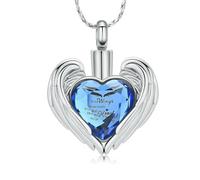 MYPOWER Collier urne funéraire en Forme de cœur pour Cendres - Bijou funéraire commémoratif pour Cendres, médaillon urne pour Cendres « Forever in My Heart »-D