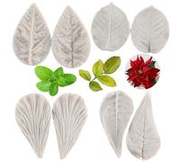 MYPRACS Lot De 4 Moules À Veines En Silicone En Forme De Pétales De Feuille Moule À Fondant Veiné Pâte À Gomme Moule À Feuilles Pour Décoration De Gâteaux Bonbons Chocolat Pâte À Gomme Argile Polymère